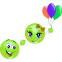 download Flying Smiley Emoticon clipart image with 45 hue color