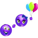download Flying Smiley Emoticon clipart image with 225 hue color