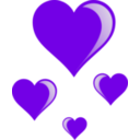 download Heart Cluster clipart image with 270 hue color