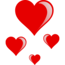 download Heart Cluster clipart image with 0 hue color