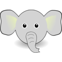 download Funny Elephant Face Cartoon clipart image with 45 hue color