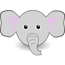 download Funny Elephant Face Cartoon clipart image with 270 hue color