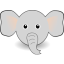 download Funny Elephant Face Cartoon clipart image with 0 hue color