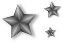 3 Metal Stars With Transparency