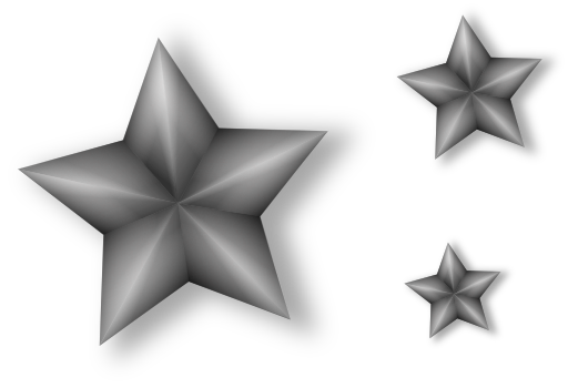 3 Metal Stars With Transparency