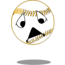 download Sad Baseball clipart image with 45 hue color
