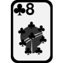 download Eight Of Clubs clipart image with 180 hue color