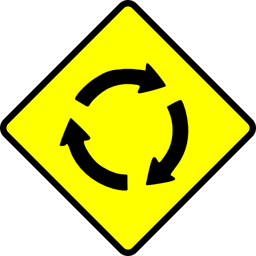 Caution Roundabout