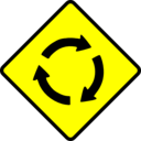 download Caution Roundabout clipart image with 0 hue color
