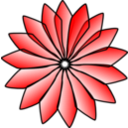 download Red Flower clipart image with 0 hue color