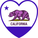download California Flag Heart clipart image with 270 hue color