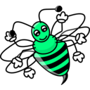 download Funny Bee clipart image with 90 hue color