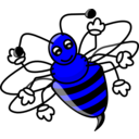 download Funny Bee clipart image with 180 hue color