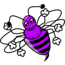 download Funny Bee clipart image with 225 hue color