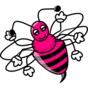 download Funny Bee clipart image with 270 hue color