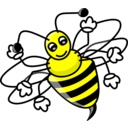 download Funny Bee clipart image with 0 hue color
