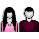 download Male And Female Abstract clipart image with 45 hue color