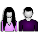 download Male And Female Abstract clipart image with 0 hue color
