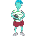 download Boy With A Ballon clipart image with 135 hue color