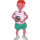 download Boy With A Ballon clipart image with 315 hue color