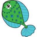 download Green Fish clipart image with 0 hue color