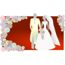 download Bride And Groom clipart image with 180 hue color