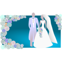 download Bride And Groom clipart image with 0 hue color
