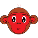 download Red Monkey clipart image with 0 hue color