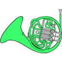download French Horn clipart image with 90 hue color