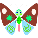 download Cartoon Butterfly clipart image with 90 hue color