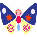download Cartoon Butterfly clipart image with 315 hue color