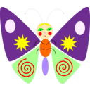 download Cartoon Butterfly clipart image with 0 hue color