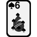 download Six Of Spades clipart image with 0 hue color