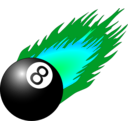 download 8ball With Flames clipart image with 135 hue color