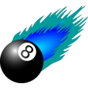 download 8ball With Flames clipart image with 180 hue color
