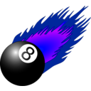 download 8ball With Flames clipart image with 225 hue color