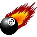 download 8ball With Flames clipart image with 0 hue color