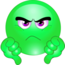 download Grumpy Smiley Emoticon clipart image with 90 hue color
