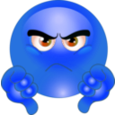 download Grumpy Smiley Emoticon clipart image with 180 hue color