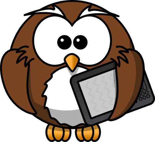 Owl With Ebook Reader