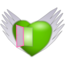 download Flying Heart clipart image with 90 hue color