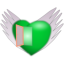 download Flying Heart clipart image with 135 hue color