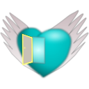 download Flying Heart clipart image with 180 hue color
