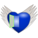 download Flying Heart clipart image with 225 hue color