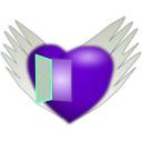 download Flying Heart clipart image with 270 hue color