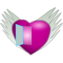 download Flying Heart clipart image with 315 hue color