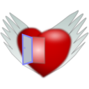 download Flying Heart clipart image with 0 hue color