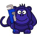 download Cartoon Monkey With Wrench clipart image with 225 hue color