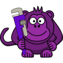 download Cartoon Monkey With Wrench clipart image with 270 hue color
