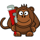 download Cartoon Monkey With Wrench clipart image with 0 hue color